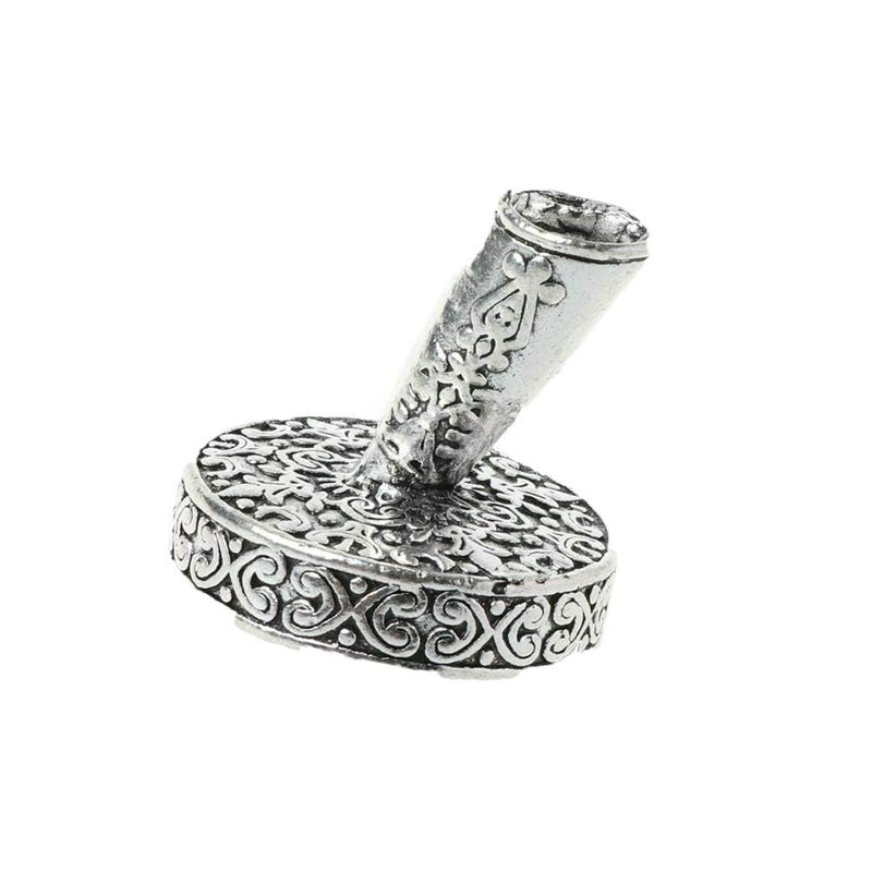 Acxico 1Pcs Vintage Round Metal Insertion Pen Holder Feather Quill Dip Pens Base for School Office Supplies Student Gift - Image 2